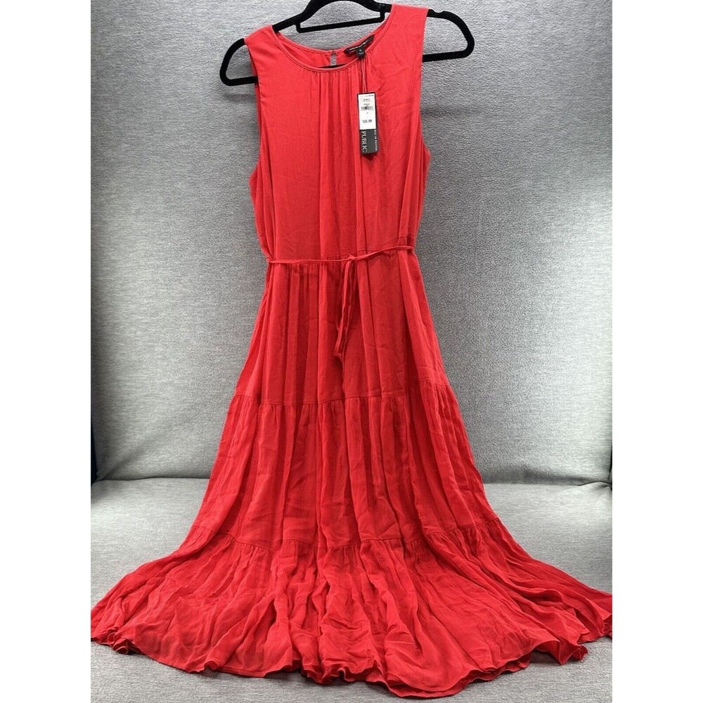 BANANA REPUBLIC - Women’s Coral Long Maxi Dress  with Waist Tie Size M  (A51)
